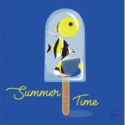Carte postale Summer time (dessin de l'artiste Marie Luneau)