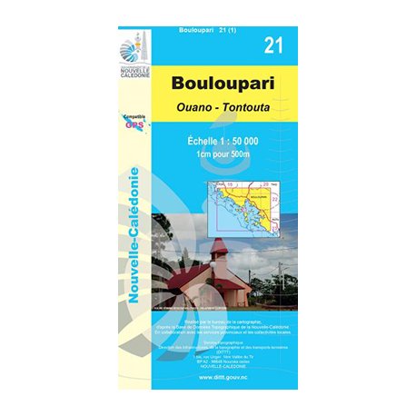 Carte NC n° 21 - Bouloupari Ouano Tontouta (1:50000)