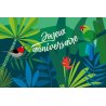 Carte double Joyeux anniversaire (perruche)