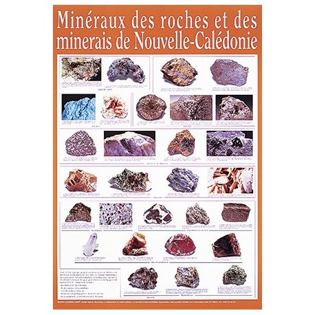 Affiche roches et minerais de Nouvelle-Calédonie