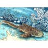 Tirage d'art Aquarelle sur carte marine 18 x 24 cm