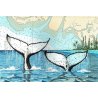 Tirage d'art Aquarelle sur carte marine 30 x 40 cm