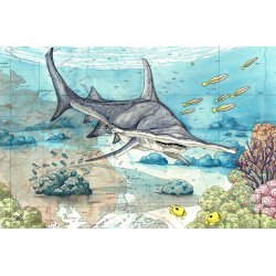 Tirage d'art Aquarelle sur carte marine 30 x 40 cm