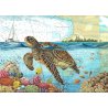 Tirage d'art Aquarelle sur carte marine 40 x 50 cm