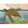 Tirage d'art Aquarelle sur carte marine 18 x 24 cm