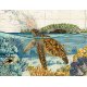 Tirage d'art Aquarelle sur carte marine 40 x 50 cm