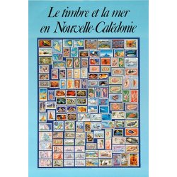 Affiche le timbre et la mer en Nouvelle-Calédonie