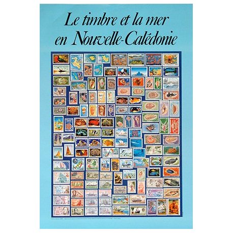 Affiche le timbre et la mer en Nouvelle-Calédonie