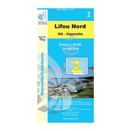 Carte NC n° 2 - Lifou Nord (Wé-Xepenehe) (1:50000)