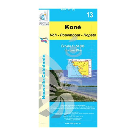 Carte NC n° 13 - Koné (Voh-Pouembout-Kopéto) (1:50000