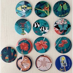 Magnets ronds (dessins de l'artiste Marie Luneau)