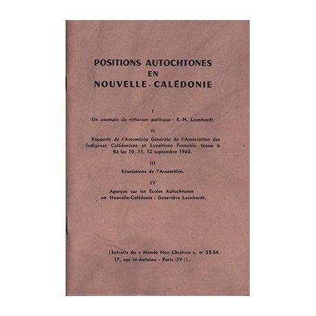 Positions autochtones en Nouvelle-Calédonie