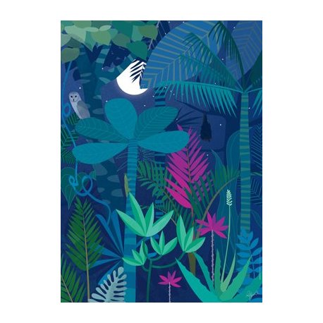 Affiche A3 La forêt nocturne