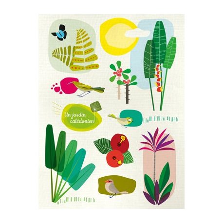 Affiche A3 Un jardin calédonien (fond blanc)