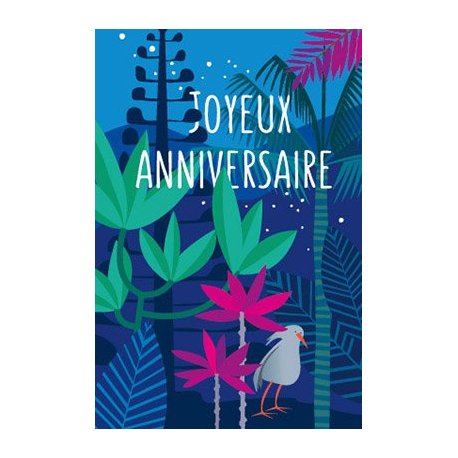 Carte double Joyeux anniversaire (cagou)