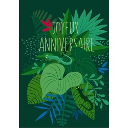 Carte double Joyeux anniversaire (margouillat)