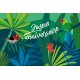 Carte double Joyeux anniversaire (perruche)