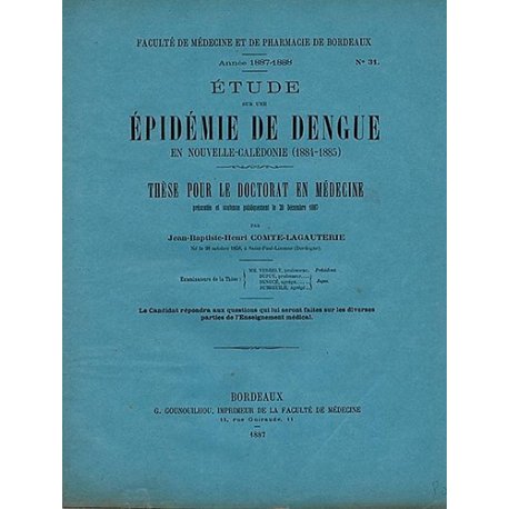 Etude sur une épidémie de dengue en NC 1884-1885
