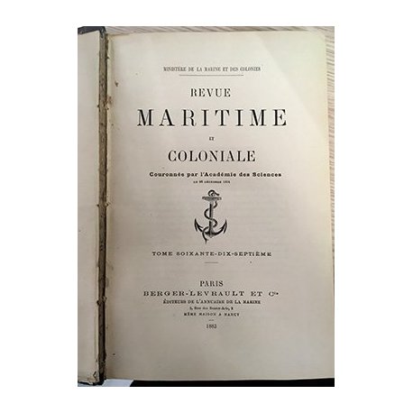 Revue maritime et coloniale