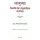 Mémoires de la société de Linguistique de Paris. Les langues en dange