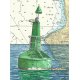 Tirage d'art Aquarelle sur carte marine 18 x 24 cm
