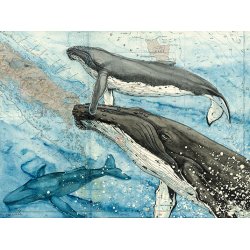 Tirage d'art Aquarelle sur carte marine 40 x 50 cm