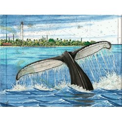 Tirage d'art Aquarelle sur carte marine 40 x 50 cm