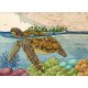 Tirage d'art Aquarelle sur carte marine 18 x 24 cm