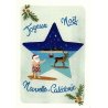 Carte Joyeux Noël (Père Noël sur paddle)