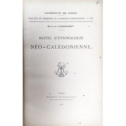 Notes d'ethnologie néo-calédonienne